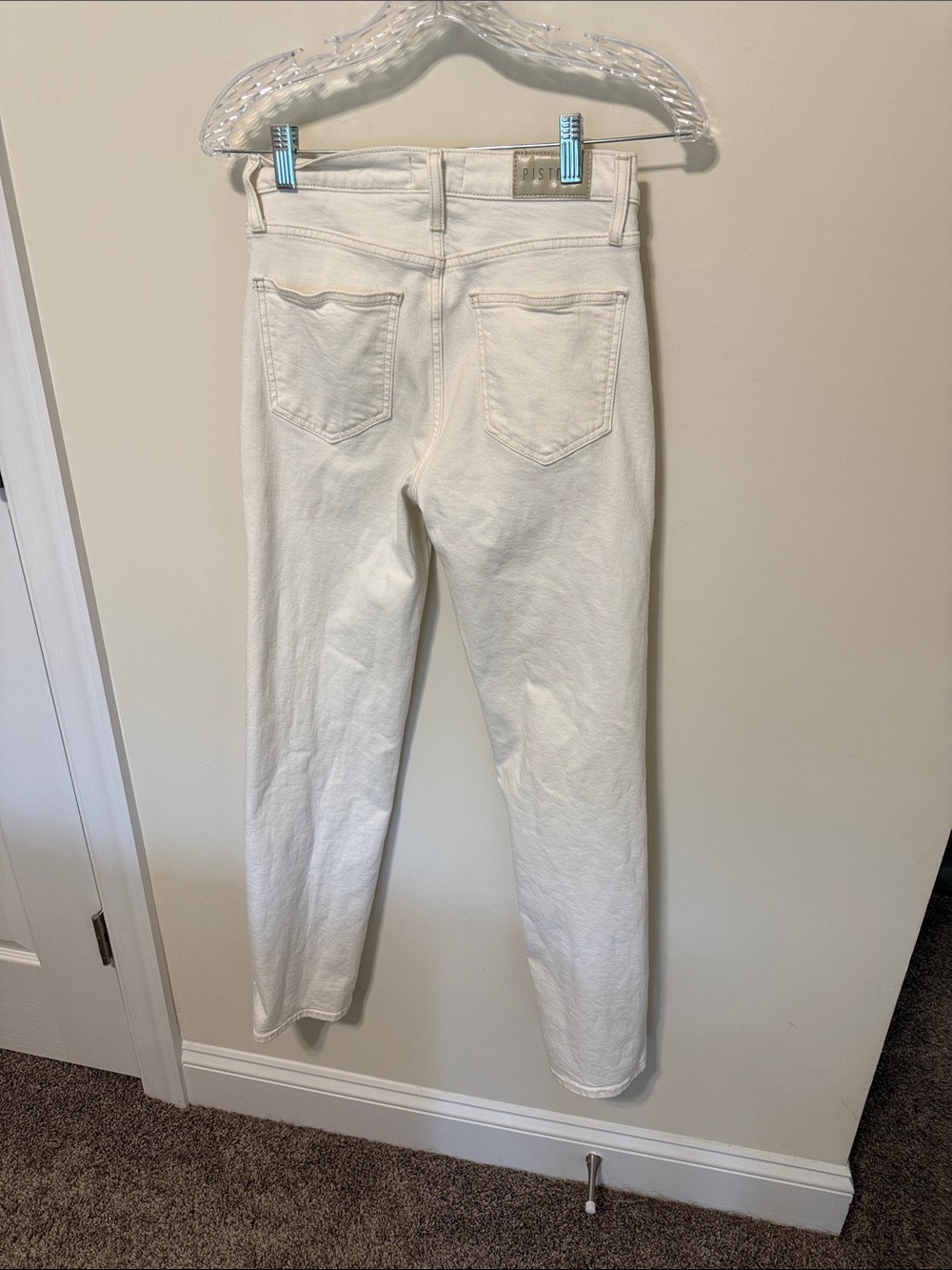 Pistola Women’s Off-White Colored Straight-Leg  High-Rise Jeans / Size 25